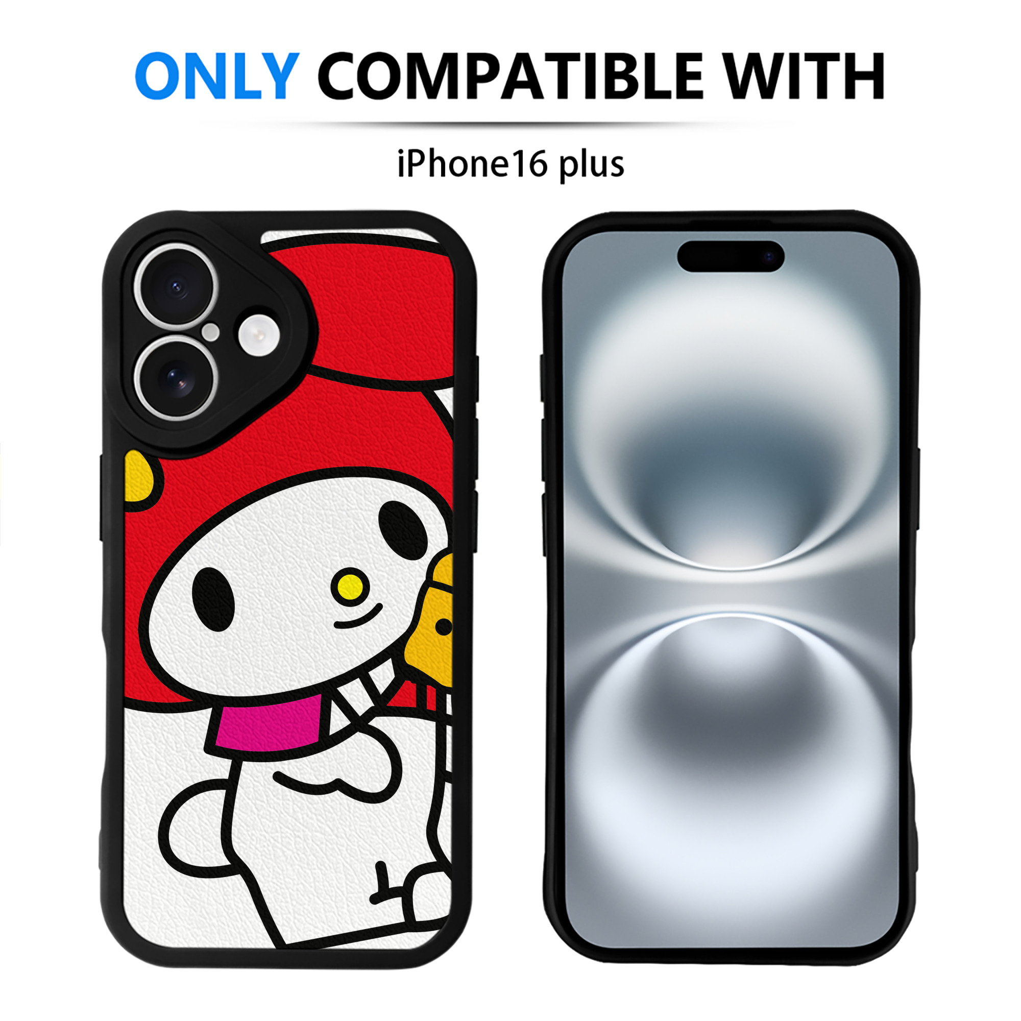 （画像用） Hello Kitty ハローキティ 【iPhone 16シリーズ対応】シリコンスマホケース（レザー調） 材質：シリコン